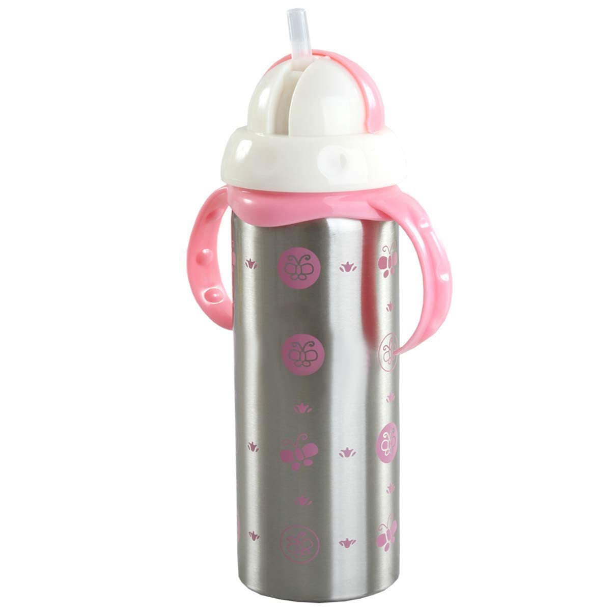 Kids straw sipper steel bottle