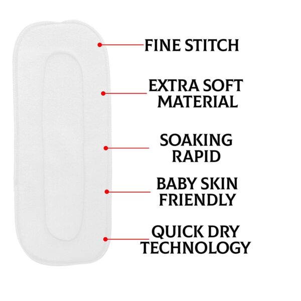 Food Friends Blue Check Cloth Diaper with Insert - Image 5