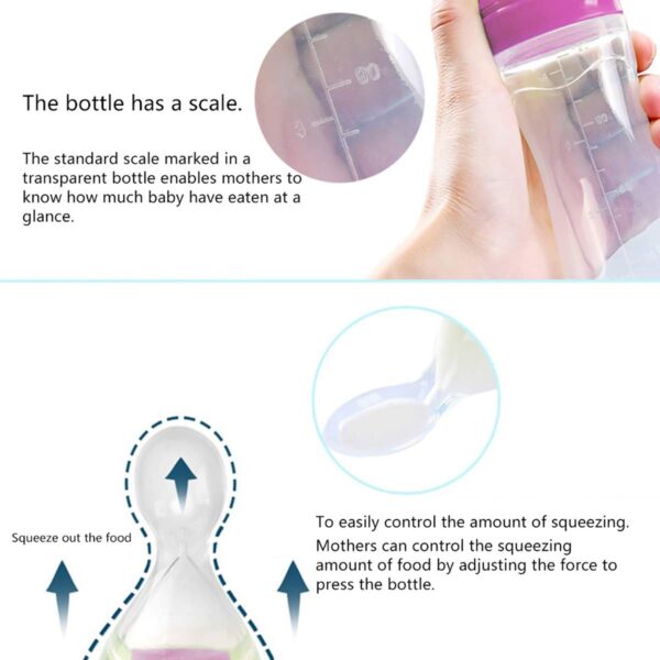 Soft Silicone Baby Feeding Spoon Bottle – 90ml - Image 4