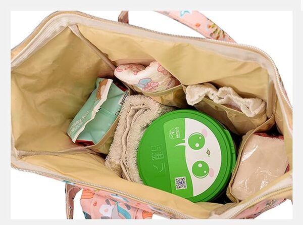 Blush Bear Diaper Bag – Neutral & Adorable Travel Backpack - Image 7