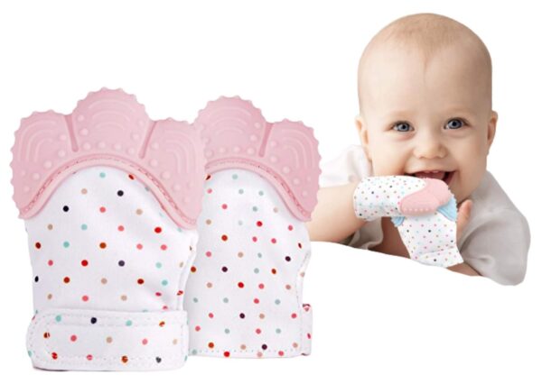 Glove teether mitten teething toy newborn baby