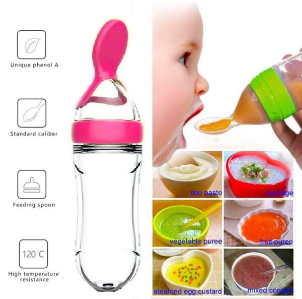 Soft Silicone Baby Feeding Spoon Bottle – 90ml - Image 3