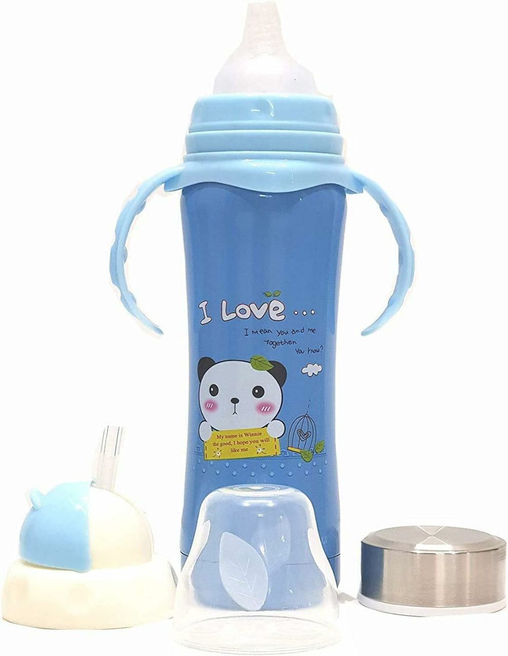 Kids straw sipper steel bottle