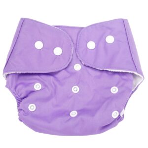 Solid purple cloth diaper for babies with reusable insert