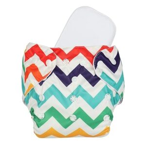Rainbow zigzag patterned cloth diaper