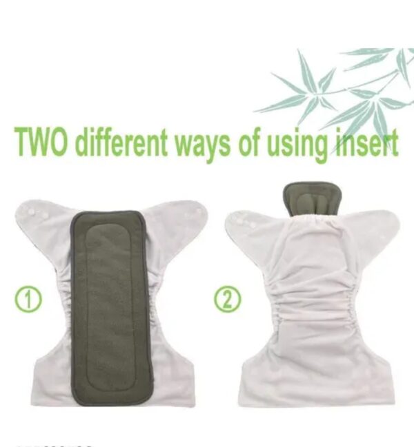 Food Friends Blue Check Cloth Diaper with Insert - Image 4