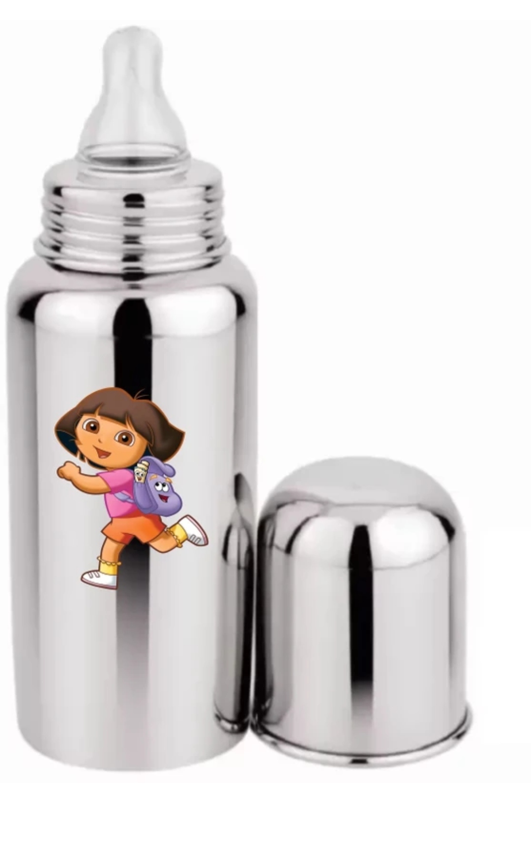Printed Stainless steel bottle newborn baby milk feeding nipple