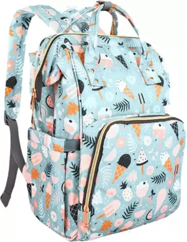 Ice cream printed baby diaper backpack with waterproof material