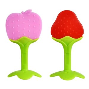 Apple and strawberry silicone teether, soother