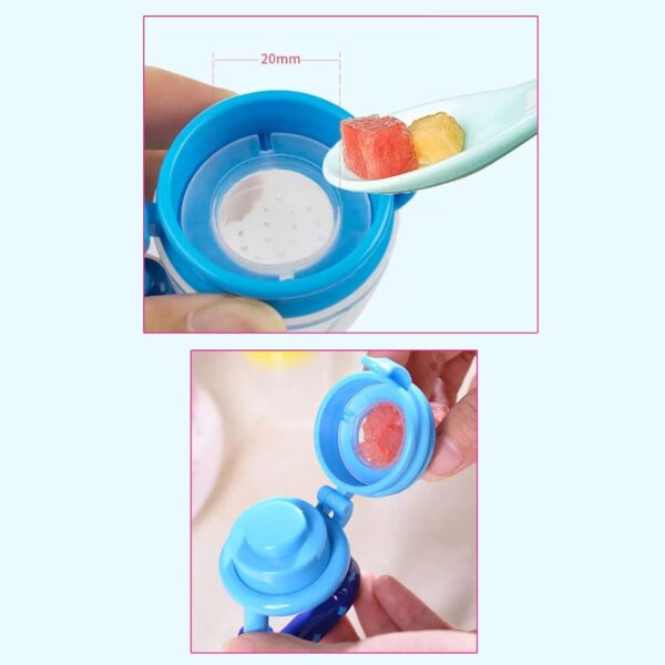 Blue baby fruit feeder silicone baby teether