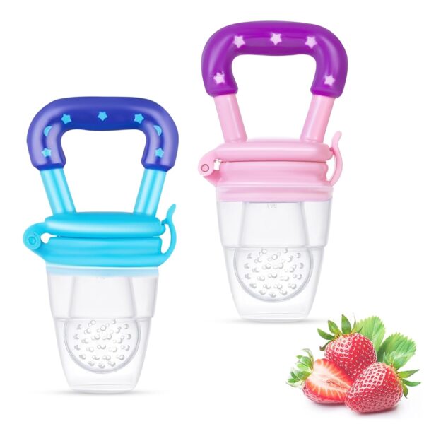 Blue and Pink Twin Pack Fruit Feeders for Babies