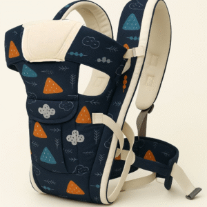 Printed 4-in-1 Baby Carrier with cute rainbow, giraffe, or cloud design – ergonomic and breathable.