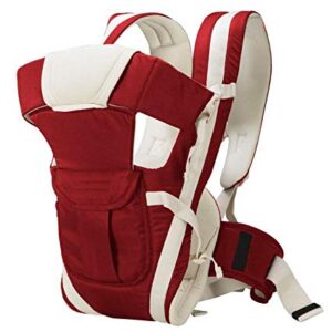 Maroon 4-in-1 Baby Carrier with Multiple Carrying Options
