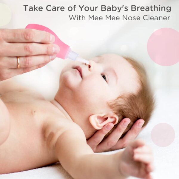 Baby Nasal Aspirator – Soft Silicone Nose Cleaner (Pink) - Image 3