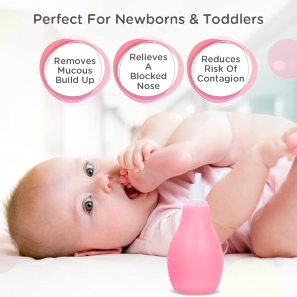 Baby Nasal Aspirator – Soft Silicone Nose Cleaner (Pink) - Image 5