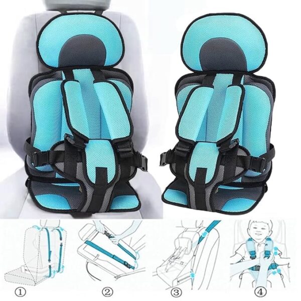 Cushioned Baby Car Seat – Ergonomic, Safe & Travel-Friendly (Blue) - Image 5