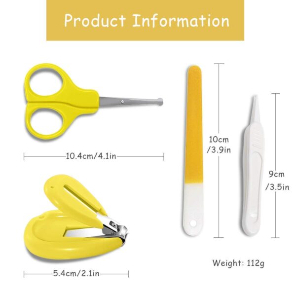 Baby Nail Care Kit – 4 in 1 Baby Grooming Set with Scissors, Clipper, File & Tweezer (Purple) - Image 6