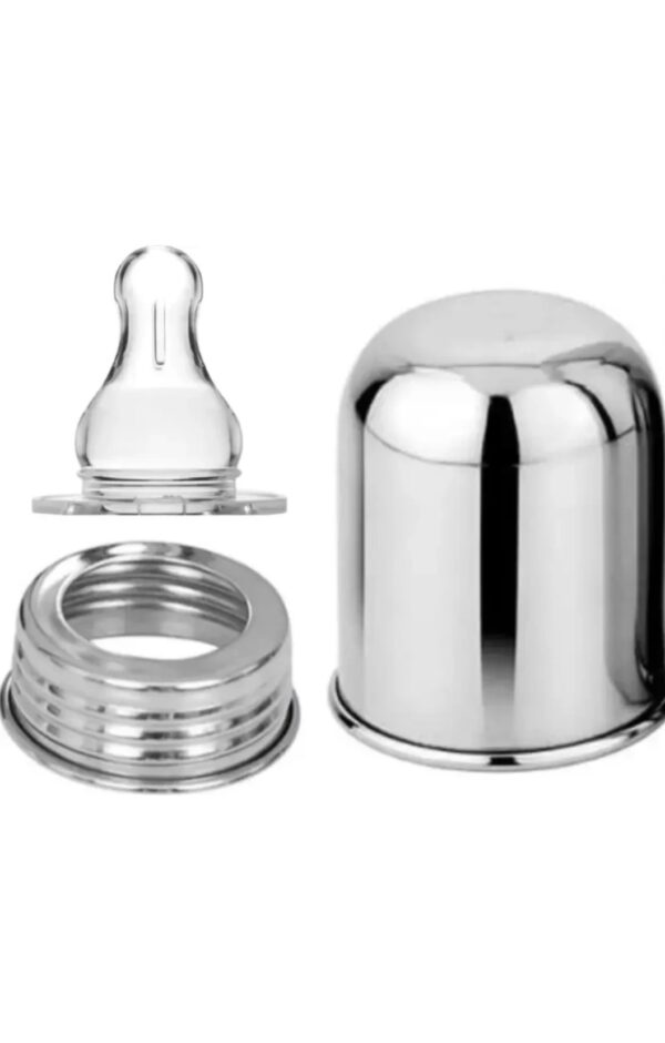 250 ml Stainless Steel Baby Feeding Bottle – 304 Grade, Anti-Colic Silicone Nipple - Image 5