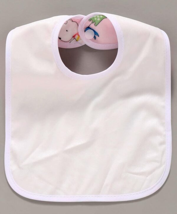 Soft Cotton Pink Printed Baby Bib – Waterproof Feeding Bib for Babies (Pink) - Image 2