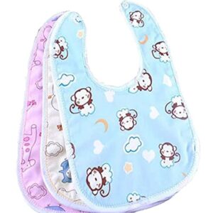 Baby Bibs Set of 3 – Cute Cotton Waterproof Feeding Bibs for Babies