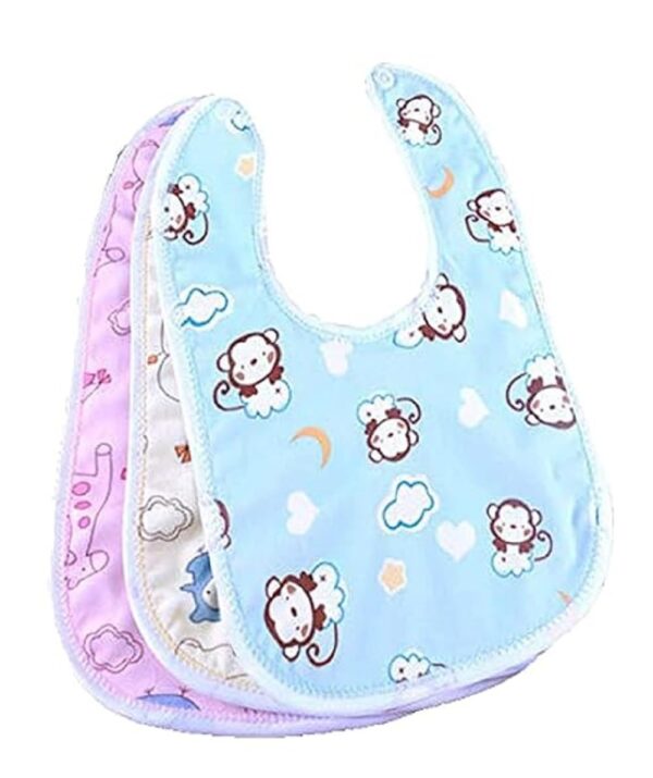 Baby Bibs Set of 3 – Cute Cotton Waterproof Feeding Bibs for Babies