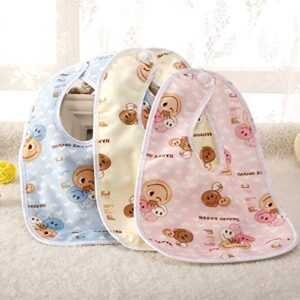 Baby Bibs Set of 3 – Cute Cotton Waterproof Feeding Bibs for Babies