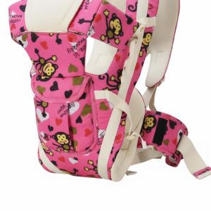 4 in 1 Pink Monkey Print Baby Carrier
